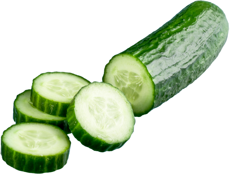 Cucumber and Sliced Cucumber - Isolated